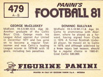 1980-81 Panini Football (UK) #479 Dominic Sullivan / George McCluskey Back