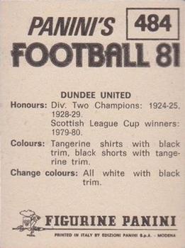 1980-81 Panini Football (UK) #484 Dundee United Team Group Back