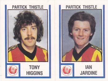 1980-81 Panini Football 81 (UK) #524 Tony Higgins / Ian Jardine Front