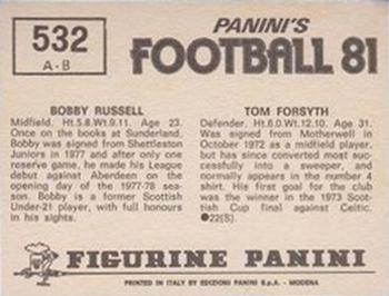 1980-81 Panini Football (UK) #532 Tom Forsyth / Bobby Russell Back