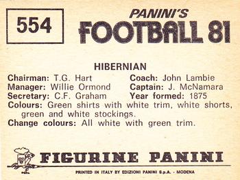 1980-81 Panini Football (UK) #554 Hibernian Team Group Back
