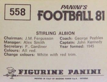 1980-81 Panini Football 81 (UK) #558 Stirling Albion Team Group Back