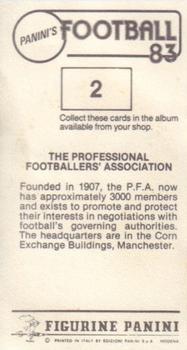 1982-83 Panini Football 83 (UK) #2 Professional Footballers' Association Badge Back