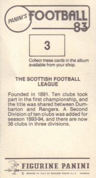 1982-83 Panini Football 83 (UK) #3 Scottish Football League Badge Back