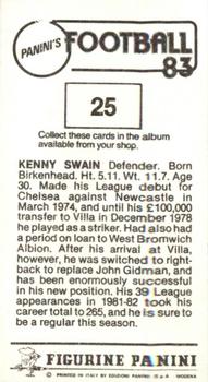 1982-83 Panini Football 83 (UK) #25 Kenny Swain Back