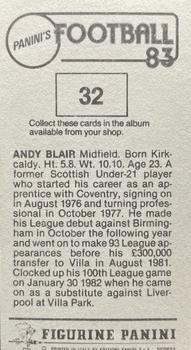 1982-83 Panini Football 83 (UK) #32 Andy Blair Back