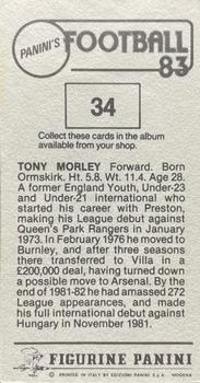 1982-83 Panini Football 83 (UK) #34 Tony Morley Back