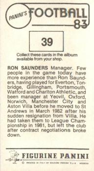 1982-83 Panini Football 83 (UK) #39 Ron Saunders Back