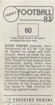 1982-83 Panini Football 83 (UK) #60 Steve Foster Back