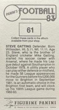 1982-83 Panini Football 83 (UK) #61 Steve Gatting Back