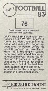 1982-83 Panini Football 83 (UK) #76 Gary Gillespie Back