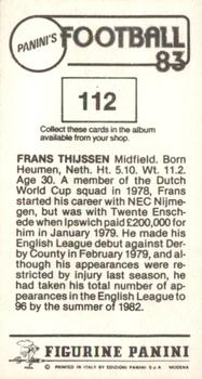 1982-83 Panini Football 83 (UK) #112 Frans Thijssen Back