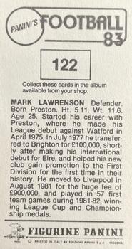 1982-83 Panini Football 83 (UK) #122 Mark Lawrenson Back