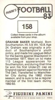 1982-83 Panini Football 83 (UK) #158 Graham Baker Back