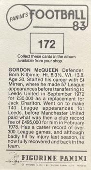 1982-83 Panini Football 83 (UK) #172 Gordon McQueen Back