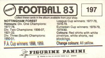 1982-83 Panini Football 83 (UK) #197 Team Back