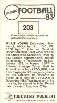 1982-83 Panini Football 83 (UK) #203 Willie Young Back