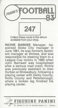 1982-83 Panini Football 83 (UK) #247 Richie Barker Back