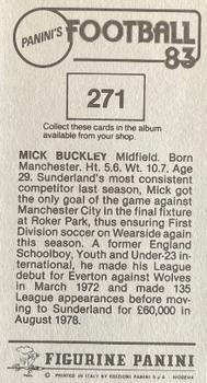 1982-83 Panini Football 83 (UK) #271 Mick Buckley Back