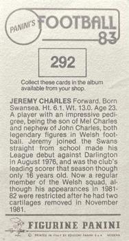 1982-83 Panini Football 83 (UK) #292 Jeremy Charles Back