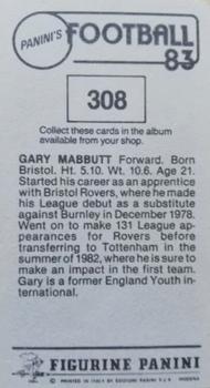 1982-83 Panini Football 83 (UK) #308 Gary Mabbutt Back