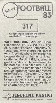 1982-83 Panini Football 83 (UK) #317 Wilf Rostron Back