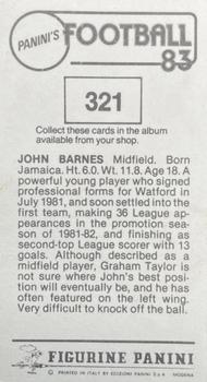 1982-83 Panini Football 83 (UK) #321 John Barnes Back