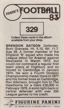1982-83 Panini Football 83 (UK) #329 Brendon Batson Back
