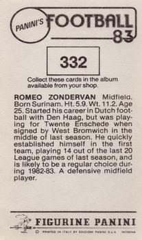 1982-83 Panini Football 83 (UK) #332 Romeo Zondervan Back
