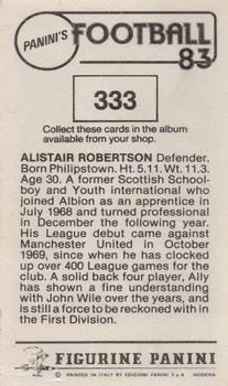 1982-83 Panini Football 83 (UK) #333 Alistair Robertson Back
