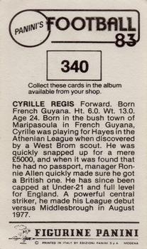 1982-83 Panini Football 83 (UK) #340 Cyrille Regis Back