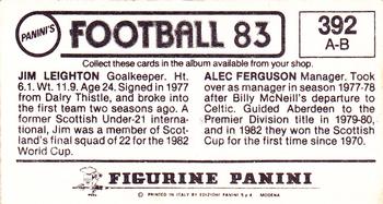 1982-83 Panini Football 83 (UK) #392 Alex Ferguson / Jim Leighton Back