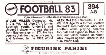 1982-83 Panini Football 83 (UK) #394 Alex McLeish / Willie Miller Back
