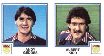 1982-83 Panini Football 83 (UK) #414 Andy Geddes / Albert Kidd Front