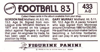 1982-83 Panini Football 83 (UK) #433 Gary Murray / Gordon Rae Back