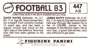 1982-83 Panini Football 83 (UK) #447 James Duffy / David Hayes Back
