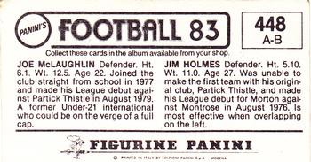 1982-83 Panini Football 83 (UK) #448 Jim Holmes / Joe McLaughlin Back