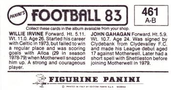 1982-83 Panini Football 83 (UK) #461 John Gahagan / Willie Irvine Back