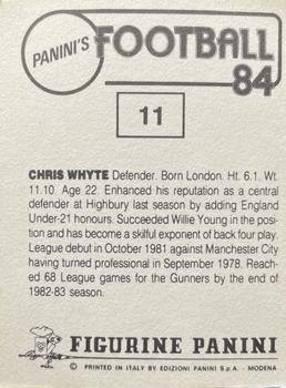 1983-84 Panini Football 84 (UK) #11 Chris Whyte Back