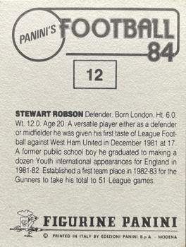1983-84 Panini Football 84 (UK) #12 Stewart Robson Back