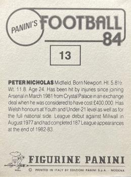 1983-84 Panini Football 84 (UK) #13 Peter Nicholas Back