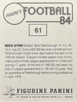 1983-84 Panini Football 84 (UK) #61 Mick Gynn Back