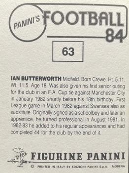 1983-84 Panini Football 84 (UK) #63 Ian Butterworth Back