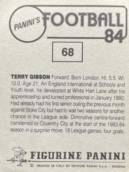 1983-84 Panini Football 84 (UK) #68 Terry Gibson Back