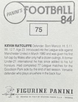1983-84 Panini Football 84 (UK) #75 Kevin Ratcliffe Back