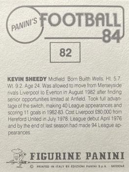 1983-84 Panini Football 84 (UK) #82 Kevin Sheedy Back