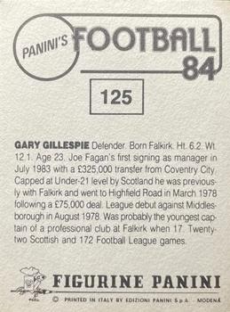 1983-84 Panini Football 84 (UK) #125 Gary Gillespie Back