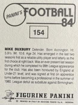 1983-84 Panini Football 84 (UK) #154 Mike Duxbury Back