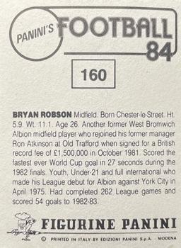 1983-84 Panini Football 84 (UK) #160 Bryan Robson Back