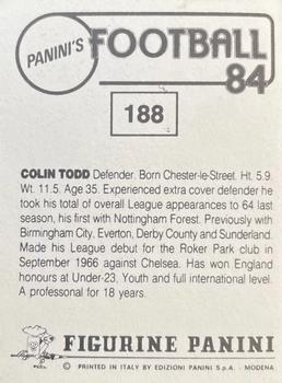 1983-84 Panini Football 84 (UK) #188 Colin Todd Back